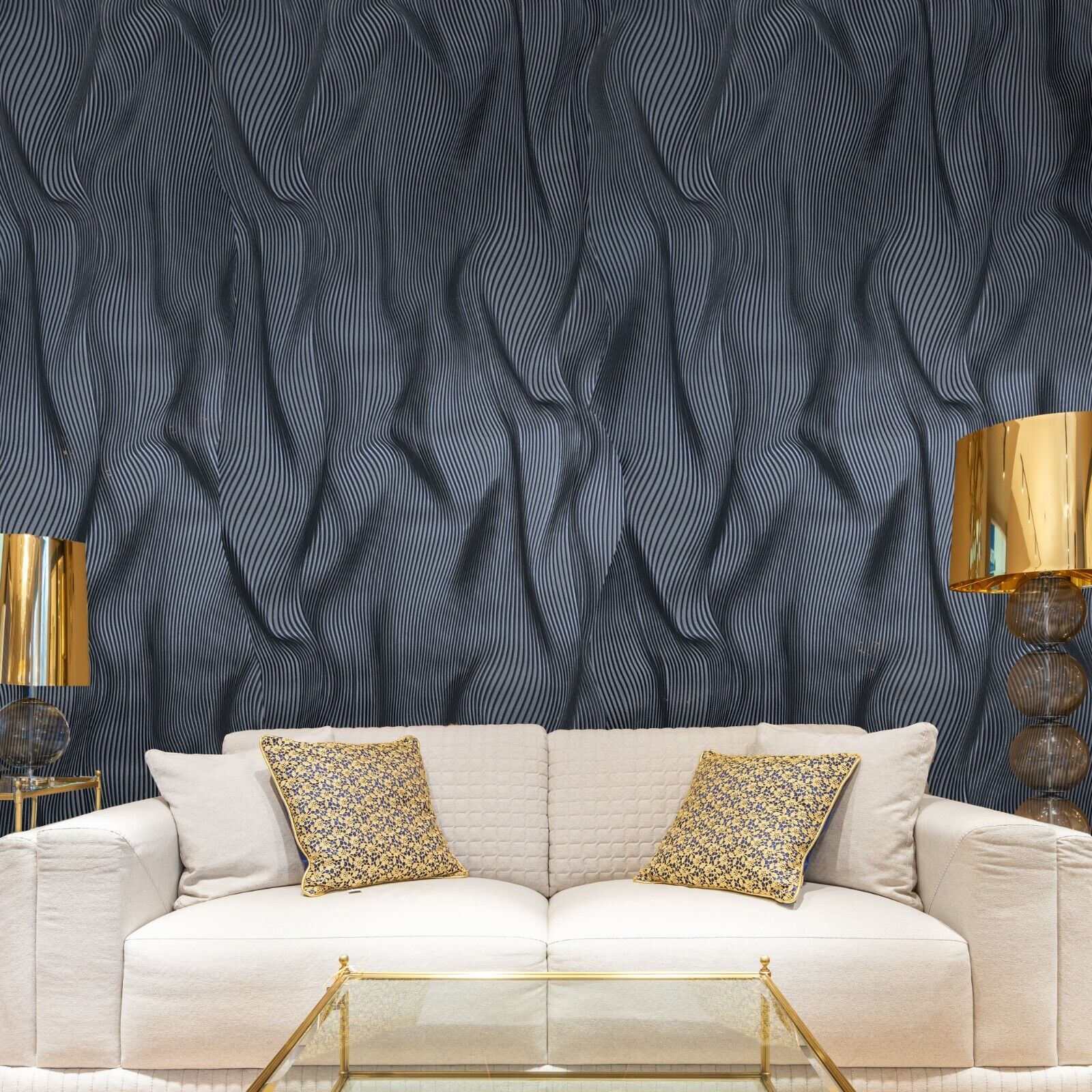 Close-up of dimensional textured wallpaper